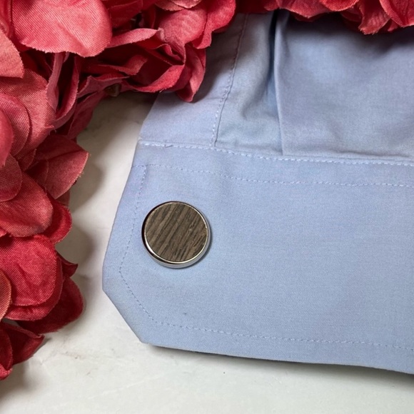 Handmade Wood Batwing Butterfly Bow Tie Cufflinks Blue Pocket Square Set - Picture 10 of 16